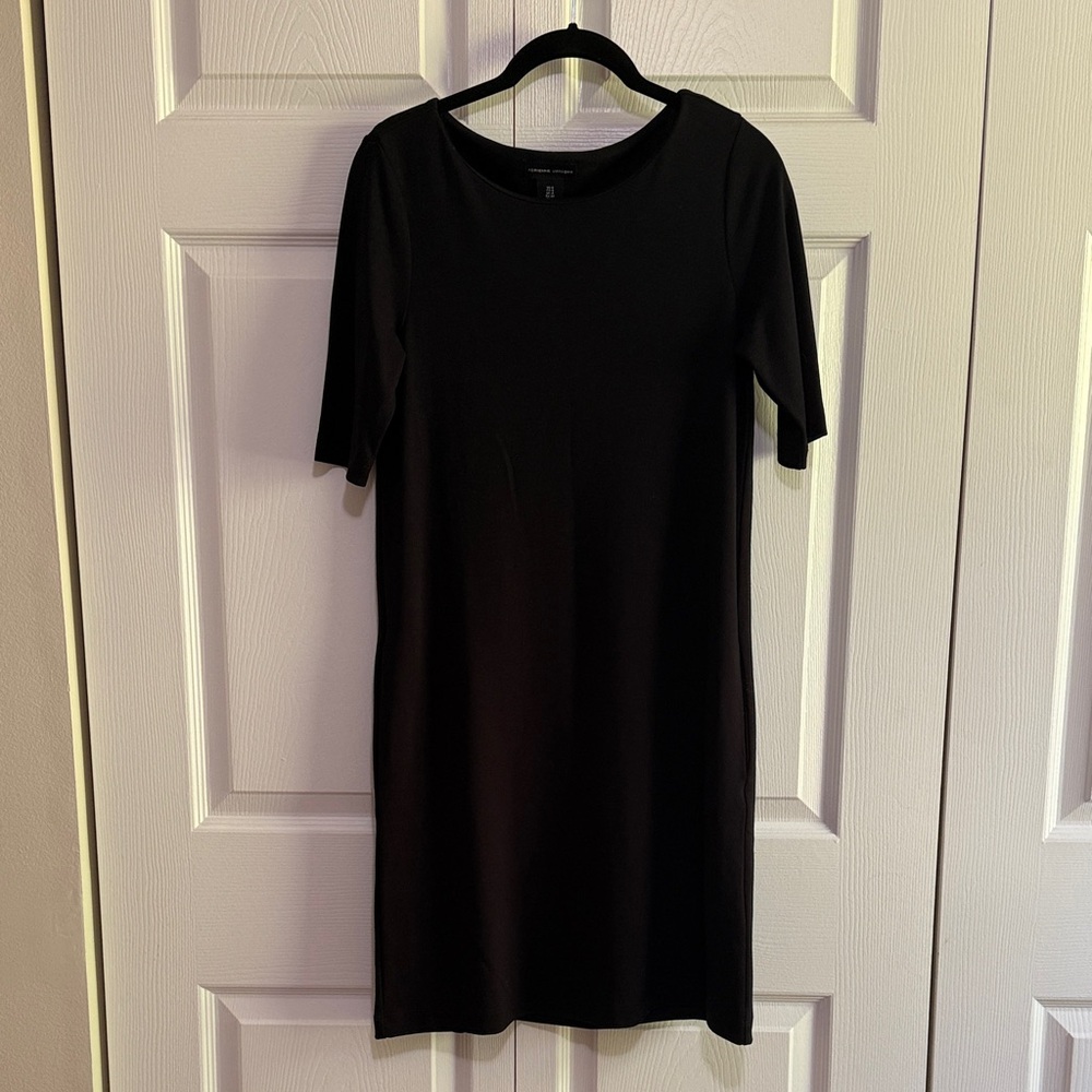 Adrienne Vittadini Classic Black Midi Dress